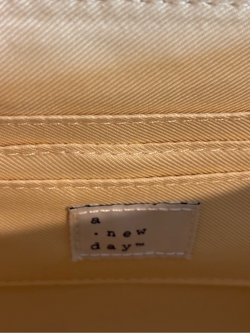 A New Day Black Bow Bamboo Handle Tan Neutral Woven Bag - Picture 7 of 7